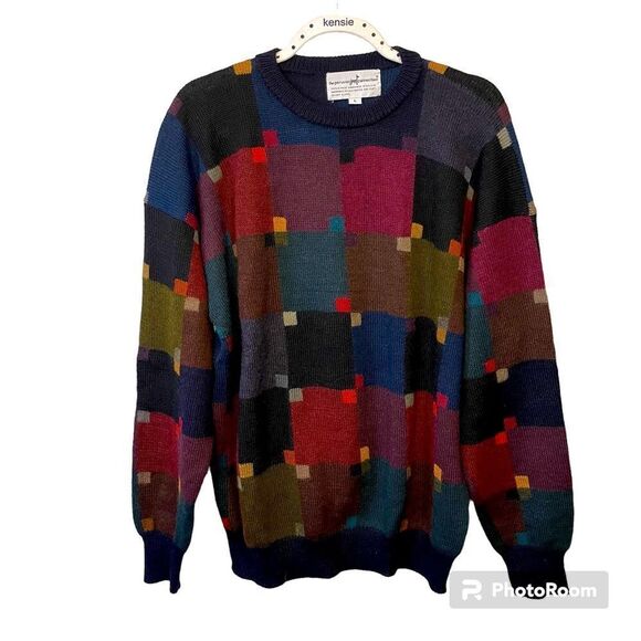 Peruvian Connection abstract 100% alpaca vintage sweater - Picture 1 of 5